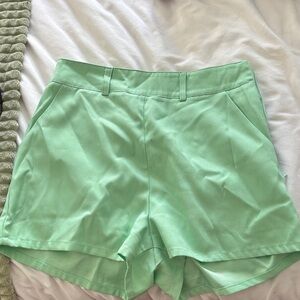 Missguided Light Green High Waist Women's Shorts